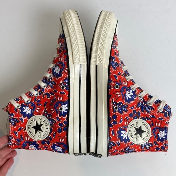 Converse Chuck 70 High 'Paisley Habanero Red' Floral Sz 9 Elevated Basic Casual - Picture 14 of 16